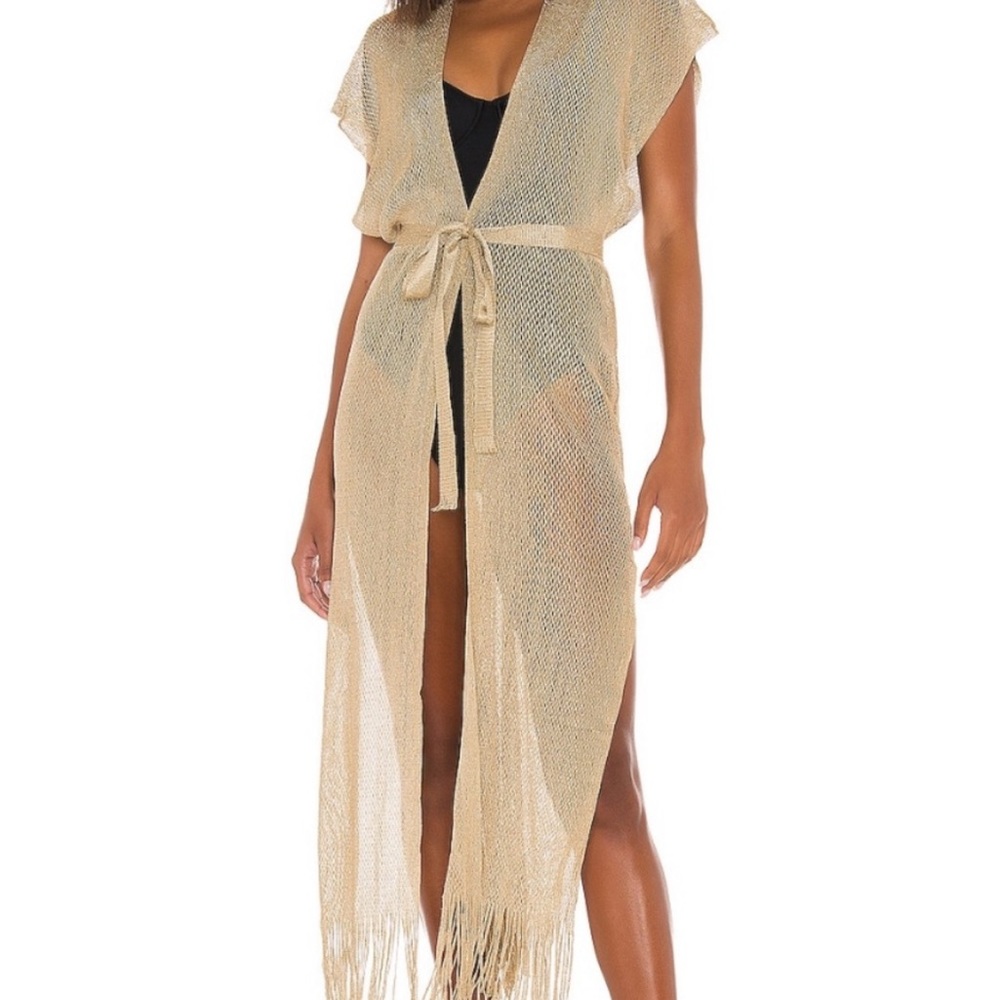 Luli fama gold swimsuit coverup